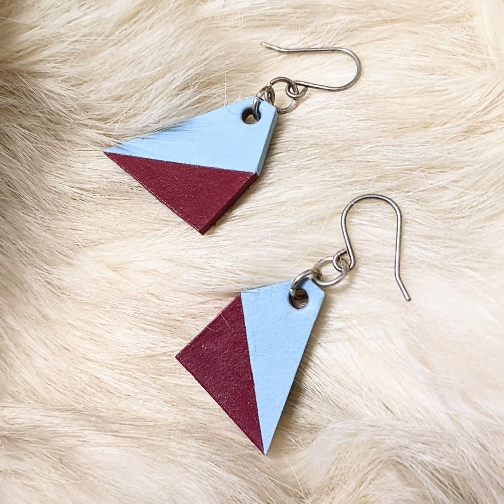 Handmade Leather Geometric Earrings